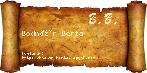 Bodnár Berta névjegykártya
