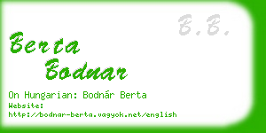 berta bodnar business card